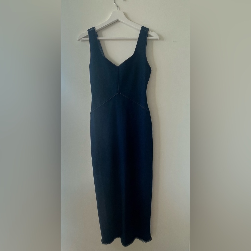 Denim pencil long dress.